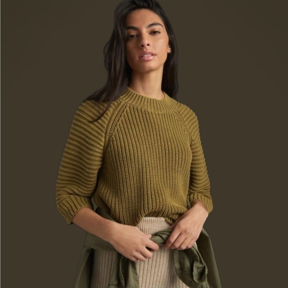 Maeve Olive Green Crew Neck Sweater